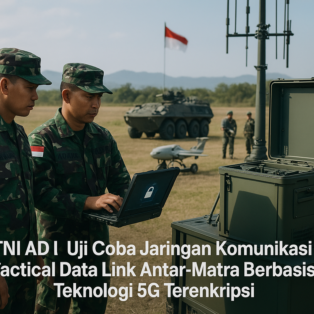 TNI AD Uji Coba Jaringan Komunikasi Tactical Data Link Antar-Matra Berbasis Teknologi 5G Terenkripsi
