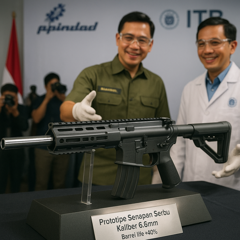 Penelitian Bersama PT Pindad-ITB Hasilkan Prototipe Senapan Serbu Kaliber 6.8mm dengan Barrel Life Meningkat 40%