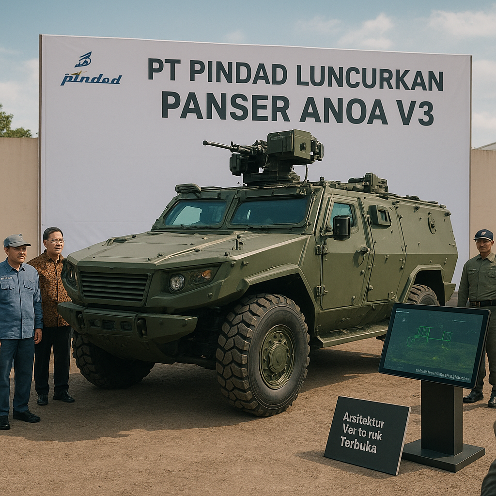 PT PINDAD Luncurkan Panser Anoa V3 dengan Sistem Kendali Senjata Terintegrasi AI