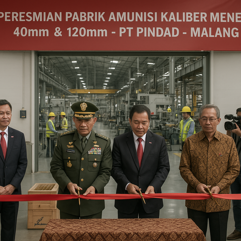 Kemhan Resmikan Pabrik Amunisi Kaliber Menengah 40mm dan 120mm di PT Pindad, Tingkatkan Kemandirian Logistik Tempur