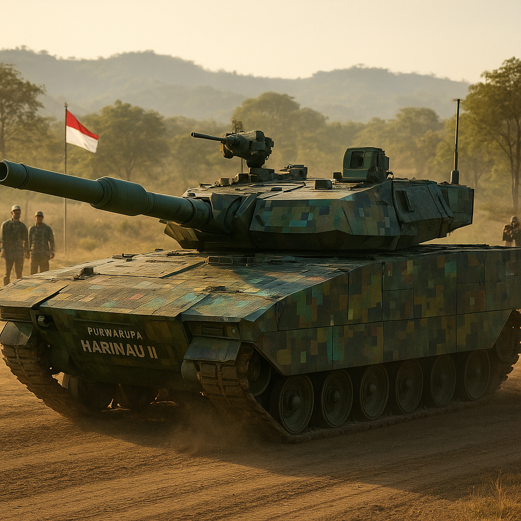 Pindad Rampungkan Purwarupa Tank Medium Harimau II dengan Teknologi Kamuflase Adaptif
