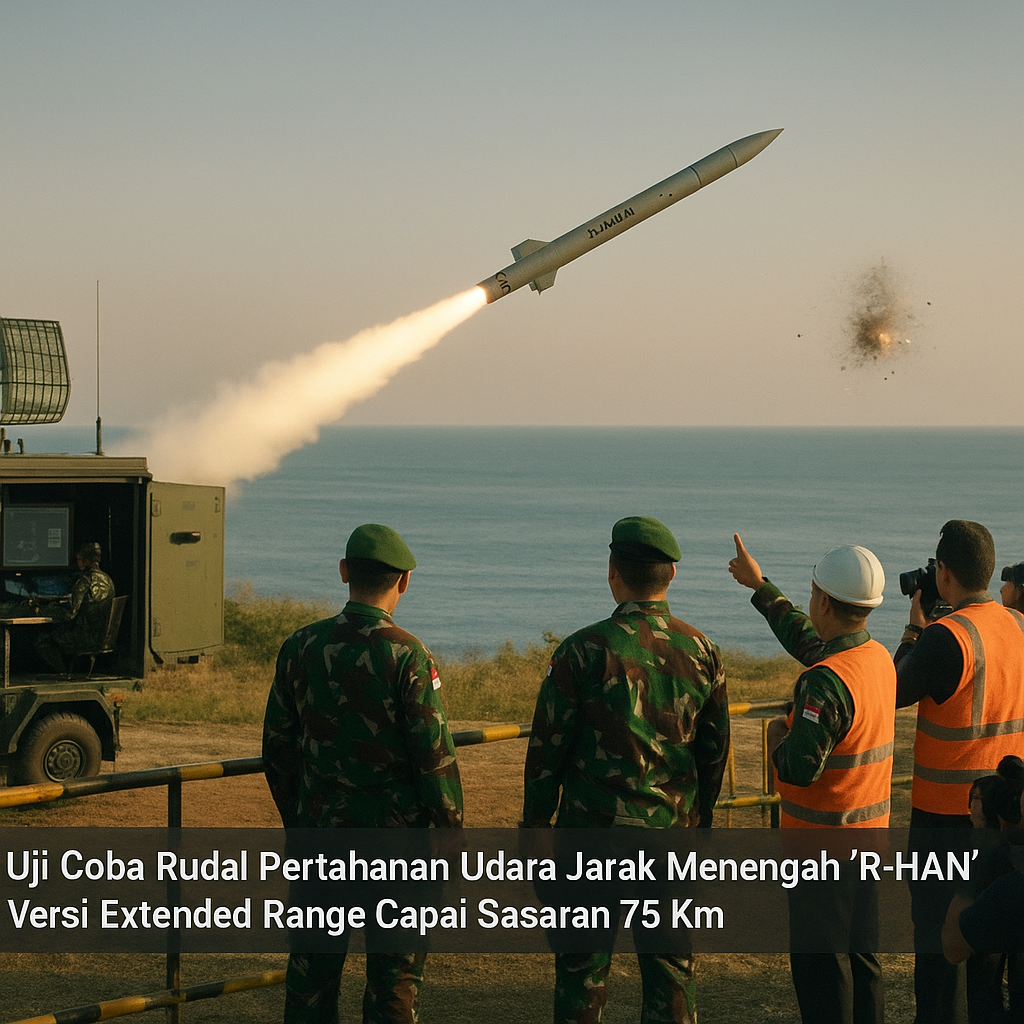 Uji Coba Rudal Pertahanan Udara Jarak Menengah 'R-HAN' Versi Extended Range Capai Sasaran 75 Km
