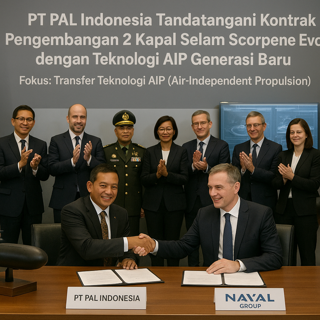 PT PAL Indonesia Tandatangani Kontrak Pengembangan 2 Kapal Selam Scorpene Evolved dengan Teknologi AIP Generasi Baru