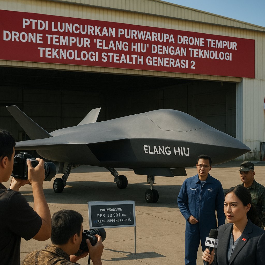 PTDI Luncurkan Purwarupa Drone Tempur 'Elang HIU' dengan Teknologi Stealth Generasi 2