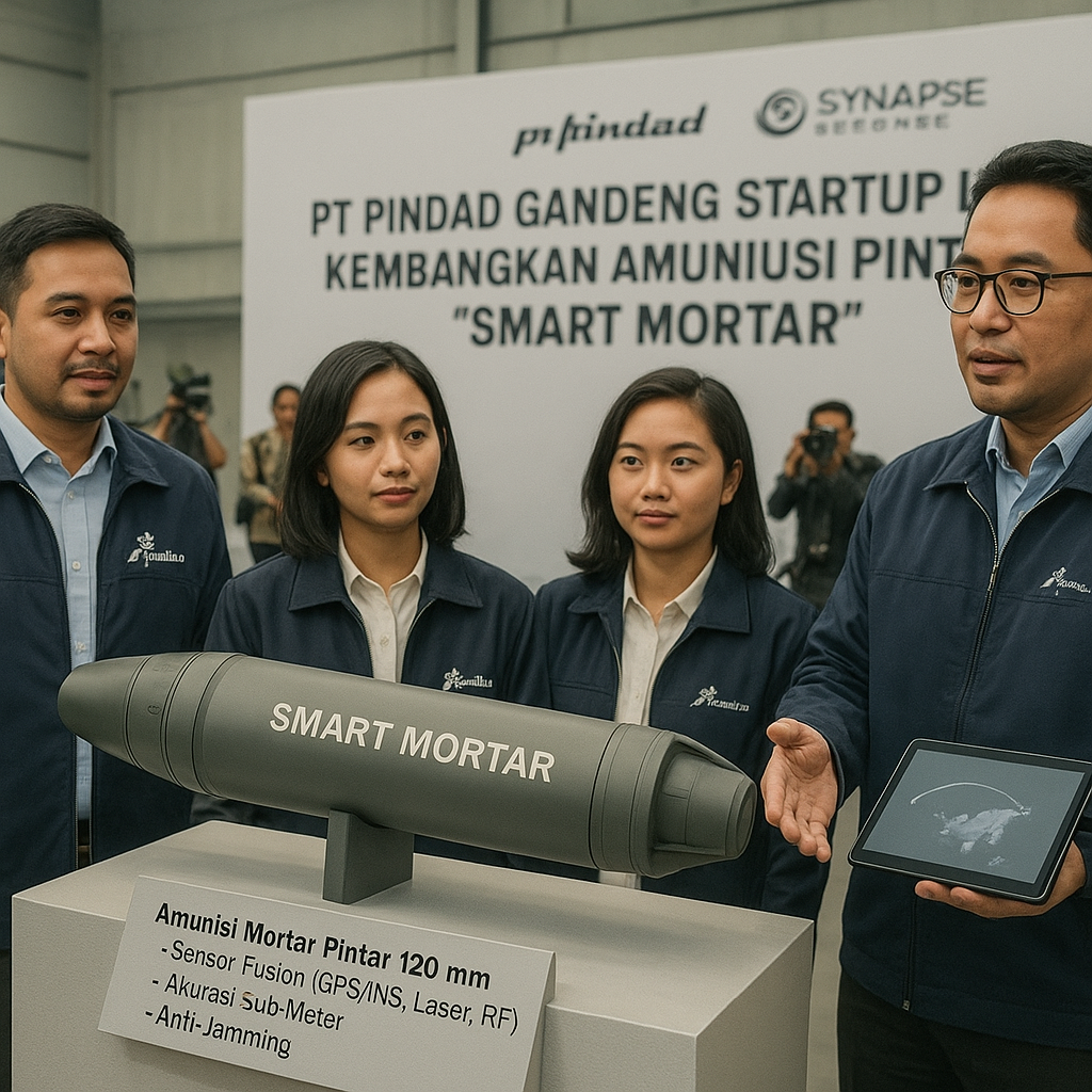 PT Pindad Gandeng Startup Lokal Kembangkan Amunisi Pintar 'Smart Mortar' dengan Sensor Multi-Mode