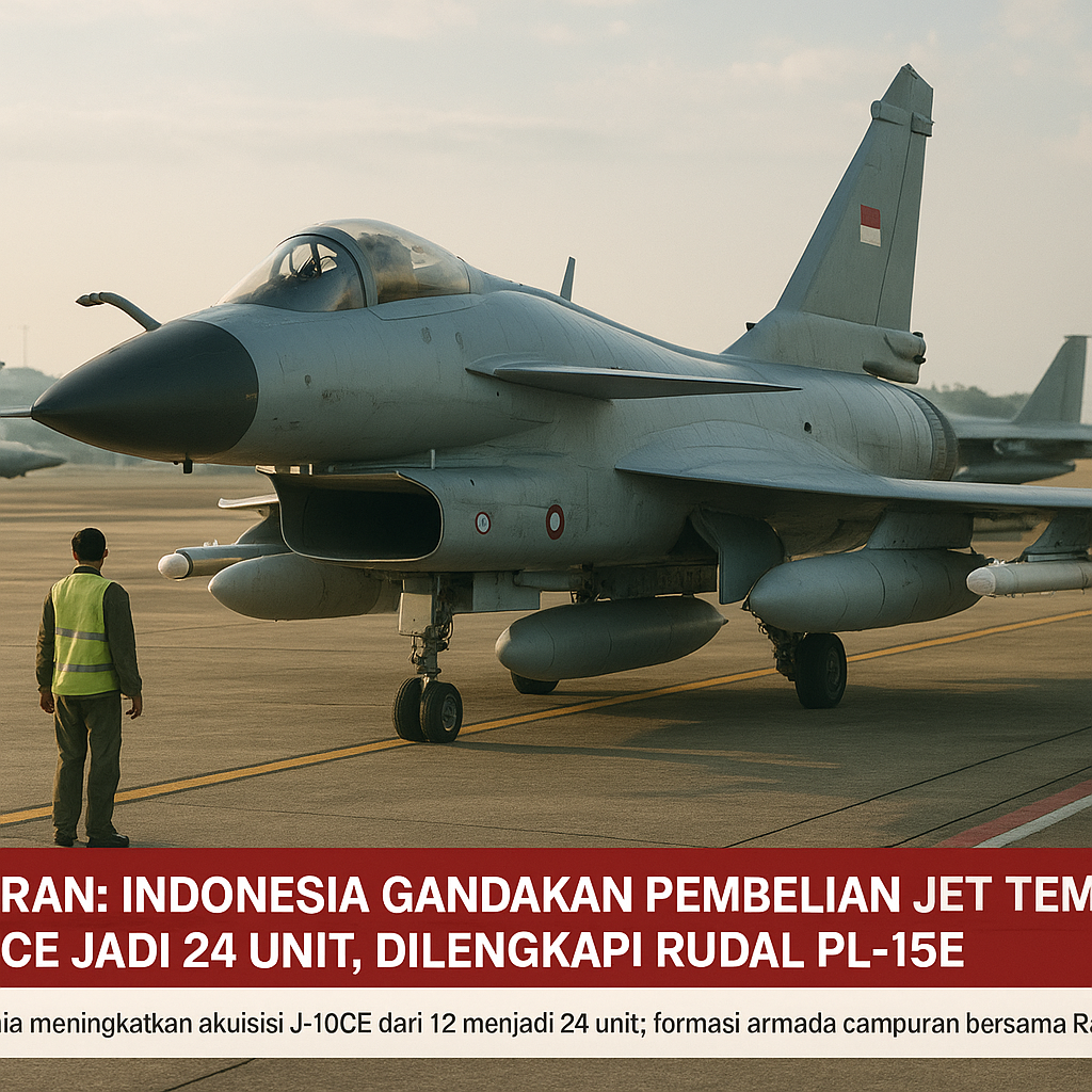 Laporan: Indonesia Gandakan Pembelian Jet Tempur J-10CE jadi 24 Unit, Dilengkapi Rudal PL-15E