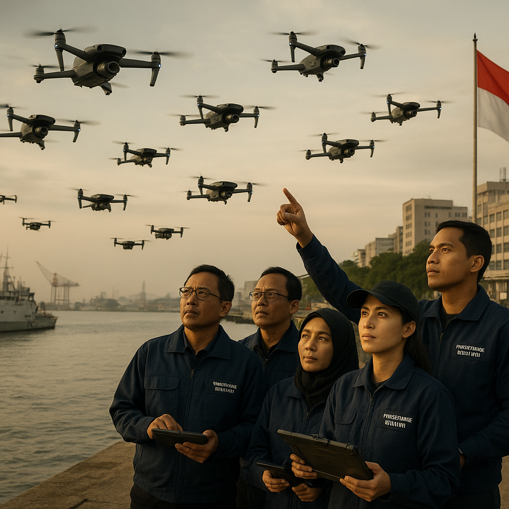 Pusat Riset Kemhan Luncurkan Prototype Drone Swarm untuk Operasi Urban dan Maritim