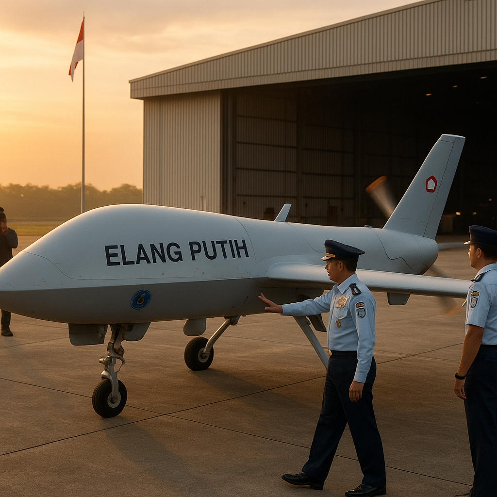 Uji Terbang Perdana Drone Udara Nirawak Tempur (UCAV) 'Elang Putih' Buatan PTDI dan TNI AU