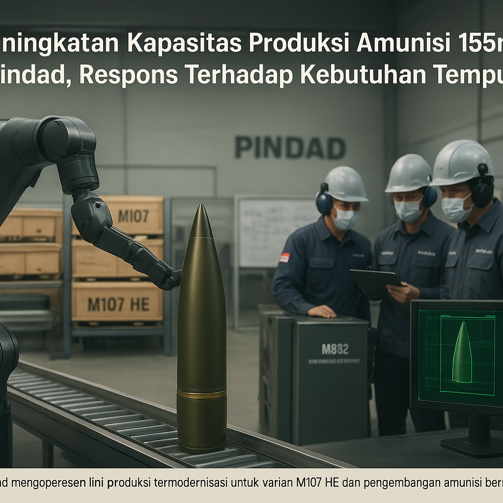 Peningkatan Kapasitas Produksi Amunisi 155mm di Pindad, Respons Terhadap Kebutuhan Tempur Modern