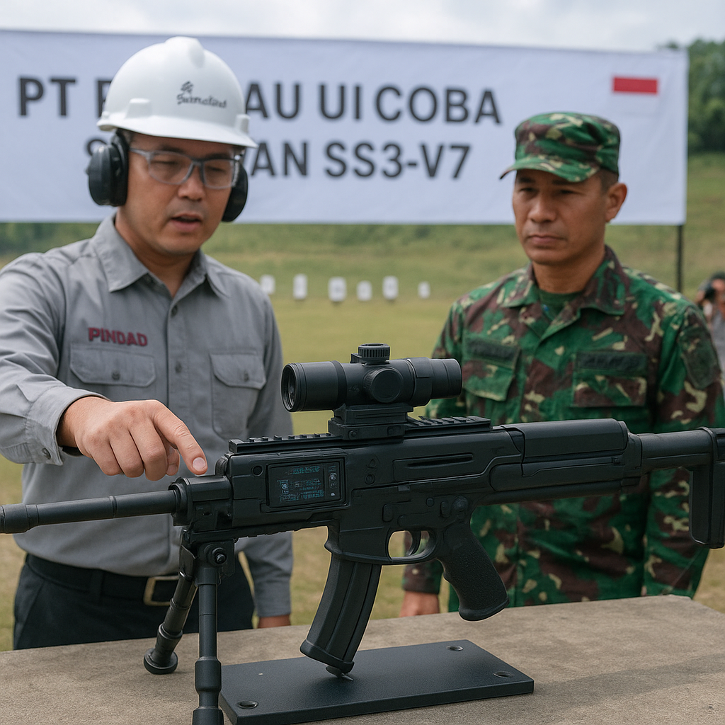PT Pindad Uji Coba Senapan Serbu Kaliber 7.62x51mm SS3-V7 dengan Integrated Fire Control System